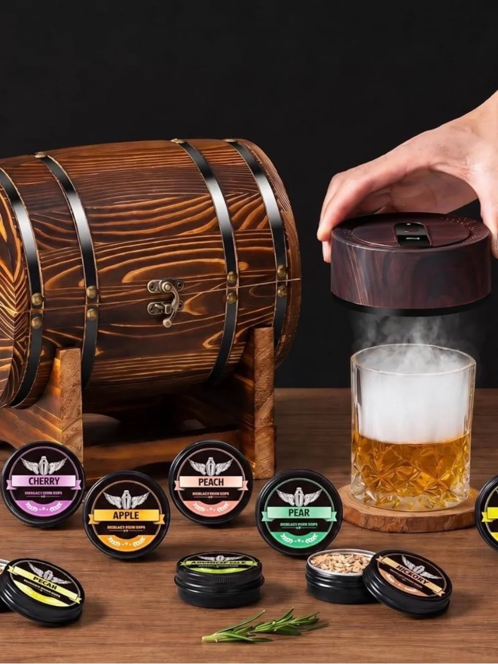 WHISKEY SMOKER KIT - Elegant Brown Whiskey Smoking Kit